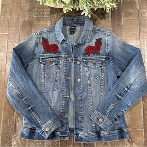 Disney Beauty & the Beast Rose Denim Jacket L - Fits Small (See Measurements)